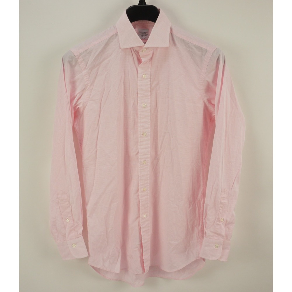 Kamakura Japan Maker's Men's 15.5-34.5 Pink Soft Woven Microcheck Dress Shirt